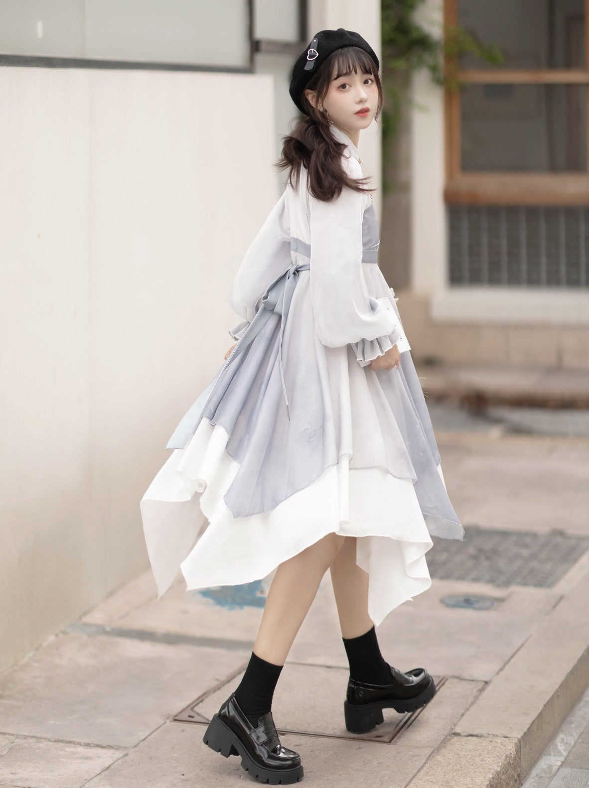 China Embroidery Irregular Dress + Jacket