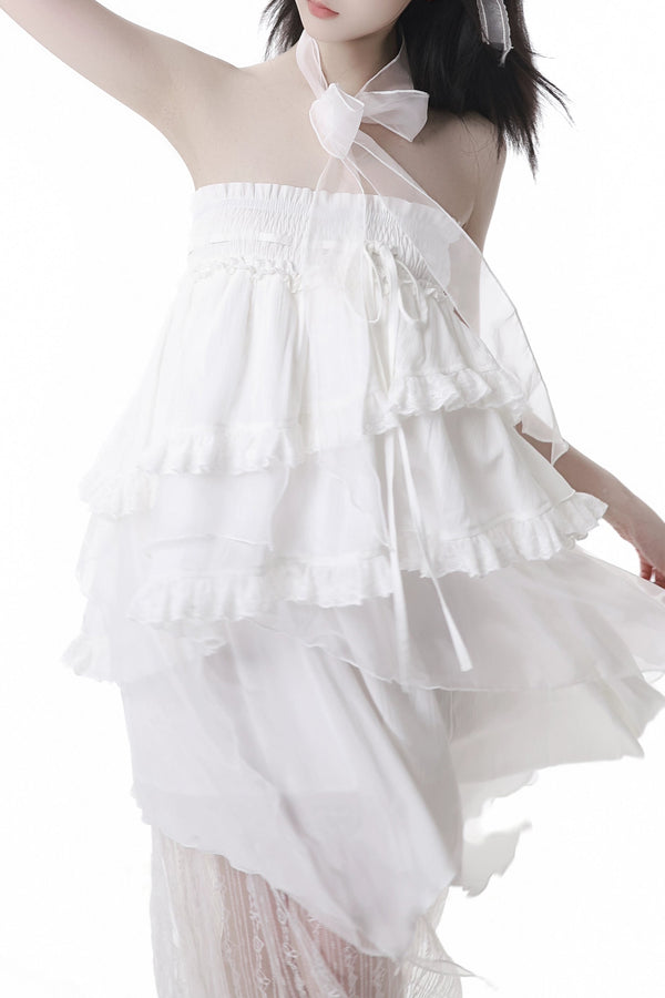 シアースイートシャツ＋ネックオフショル2weyドレス＋ロングスカート＋シフォンネクタイ