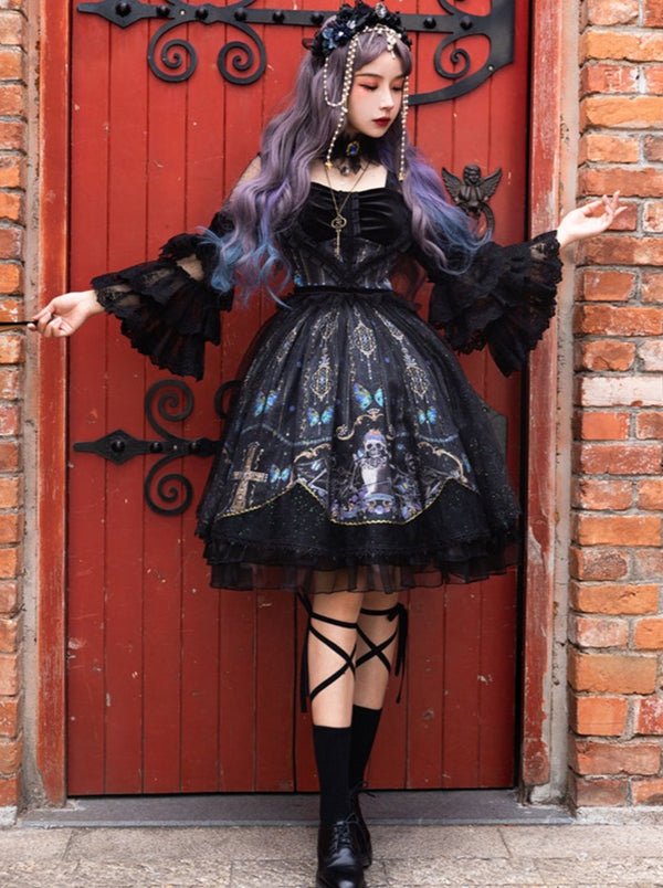 [Pre-order] Love Lolita Skirt Original Underworld Dark Gothic Retro Lolita