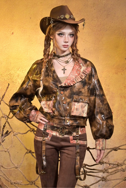 Lace Steampunk Retro Jacket + Brooch