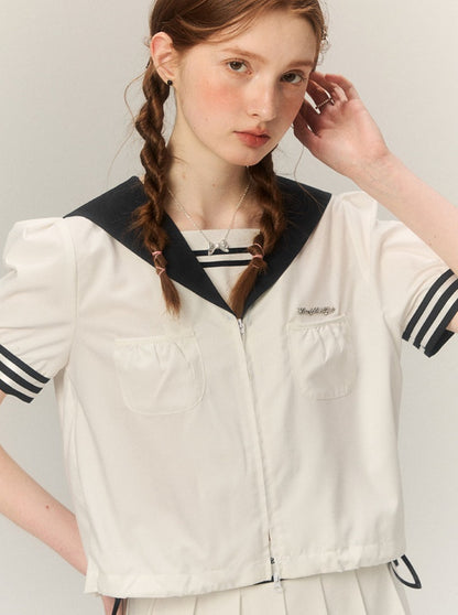 Retro College Style Sailor Tops