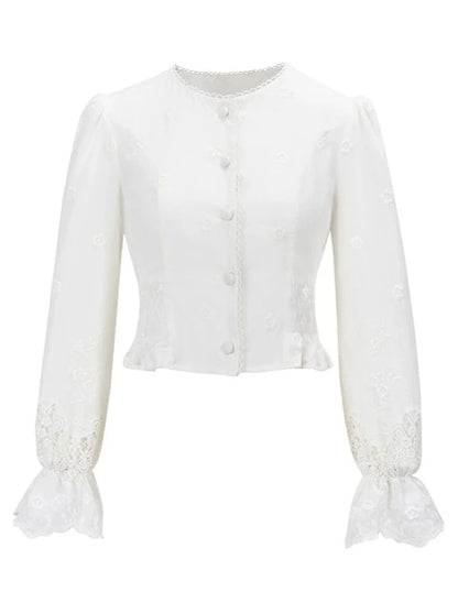 French Romantic Elegant Short Blouse