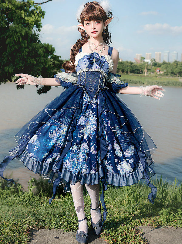 ディープジェリーフィッシュエレガントサスペンダードレスセット