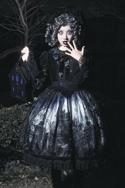 [Deadline for reservation: February 23rd] Horror House Spider Web Gothic Cape Dress