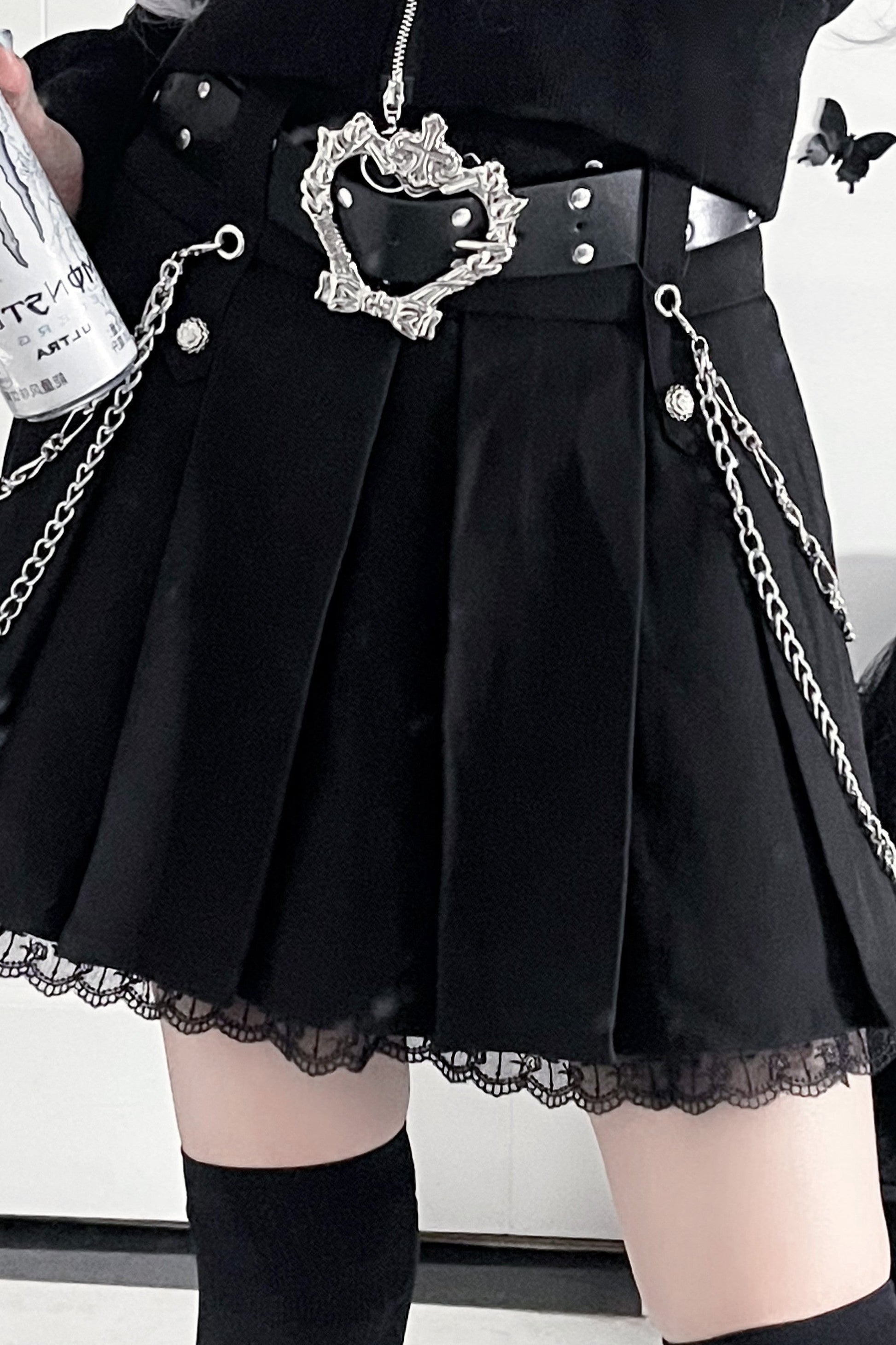 *Silk satin skull*Zhezhi citation TC original Y2K subculture punk decoration willow ding belt versatile belt accessories