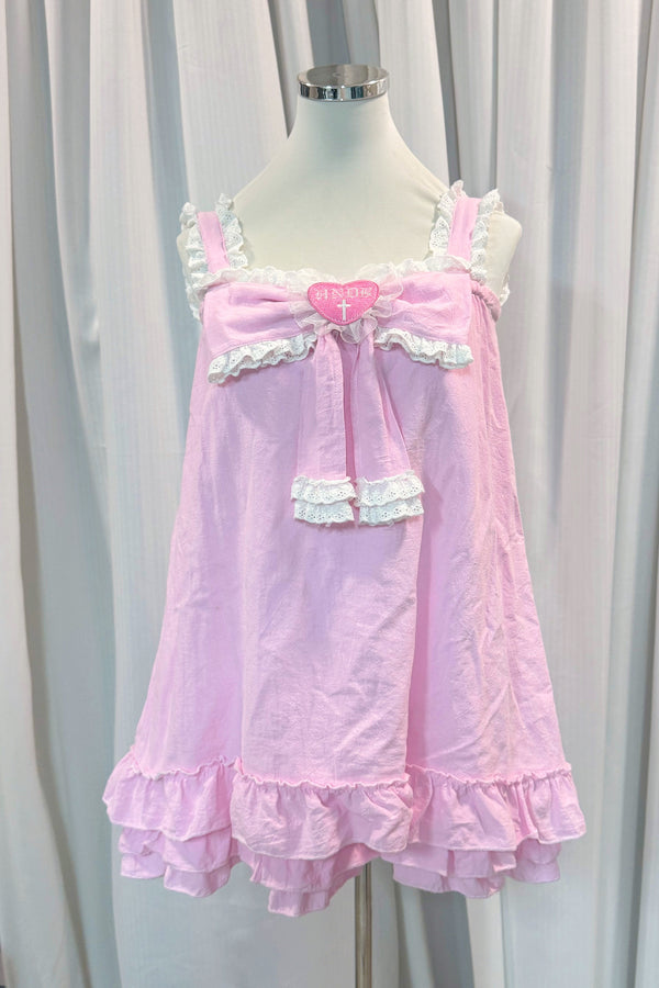 Vestido camisero de muñeca con corazón cruzado