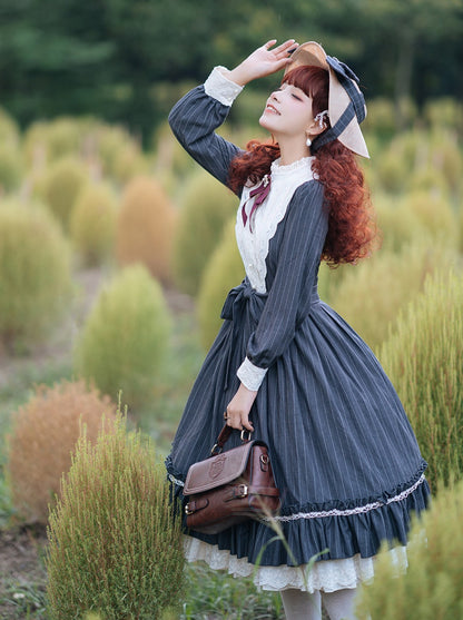 Classical Stripe Volume Lolita Dress [Reserved Product]