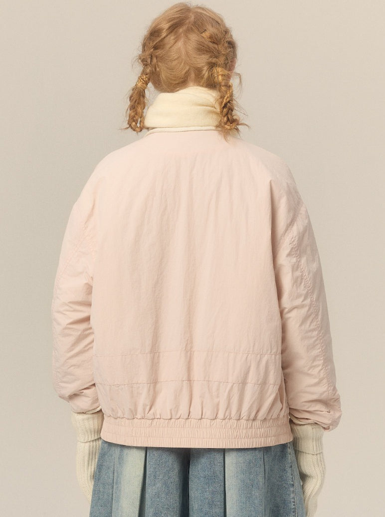 Pastel Short Stand Collar Cotton Jacket