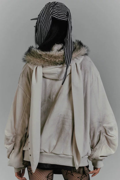 ラビットイヤーフードジップパーカー