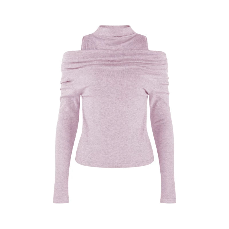 French Knit Off-Shoulder Top