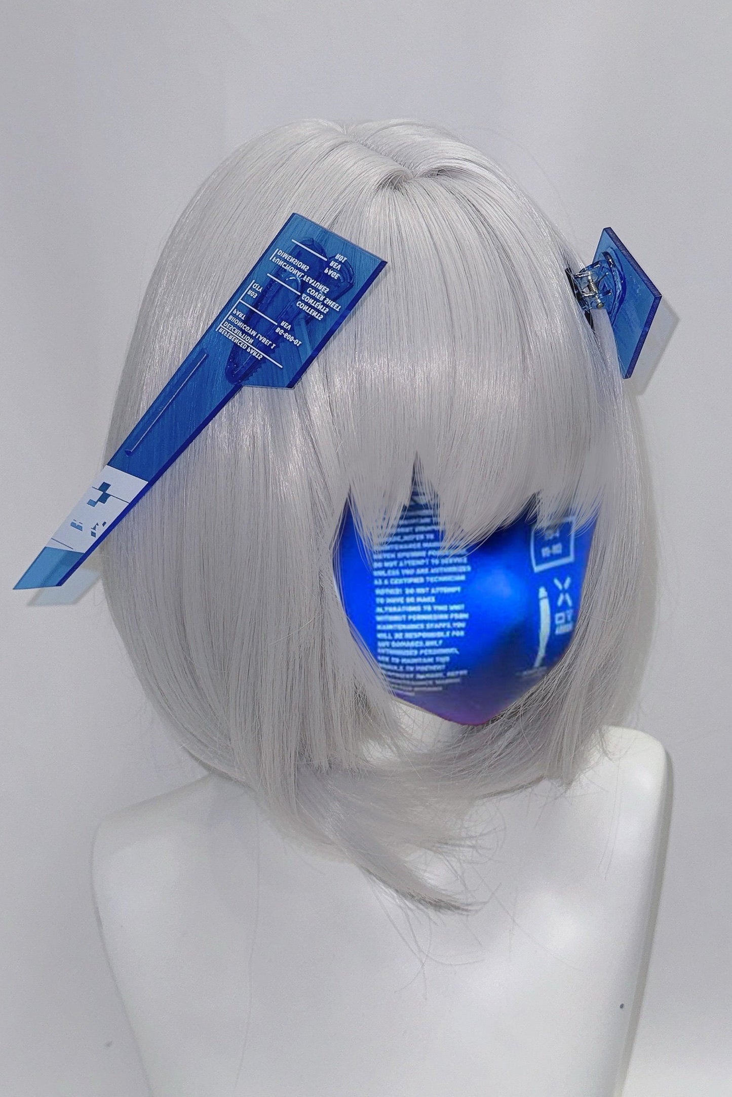 Große Haarspangen im mechanischen Digital-Glitch-Stil