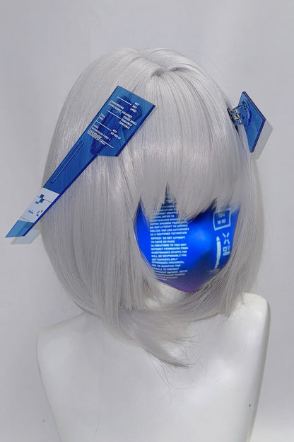 Große Haarspangen im mechanischen Digital-Glitch-Stil