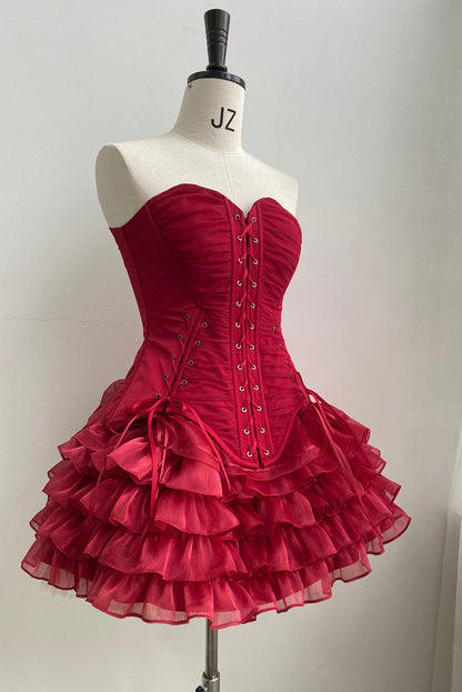 【1月29日予約締切】ゴシックレースアップコルセットビスチェトップス＋ドロストフリルスカート＋バタフライストラップ