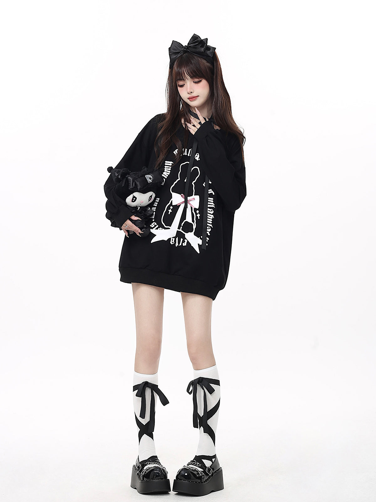 Ribbon Rabbit Gothic Logo Sweatshirt