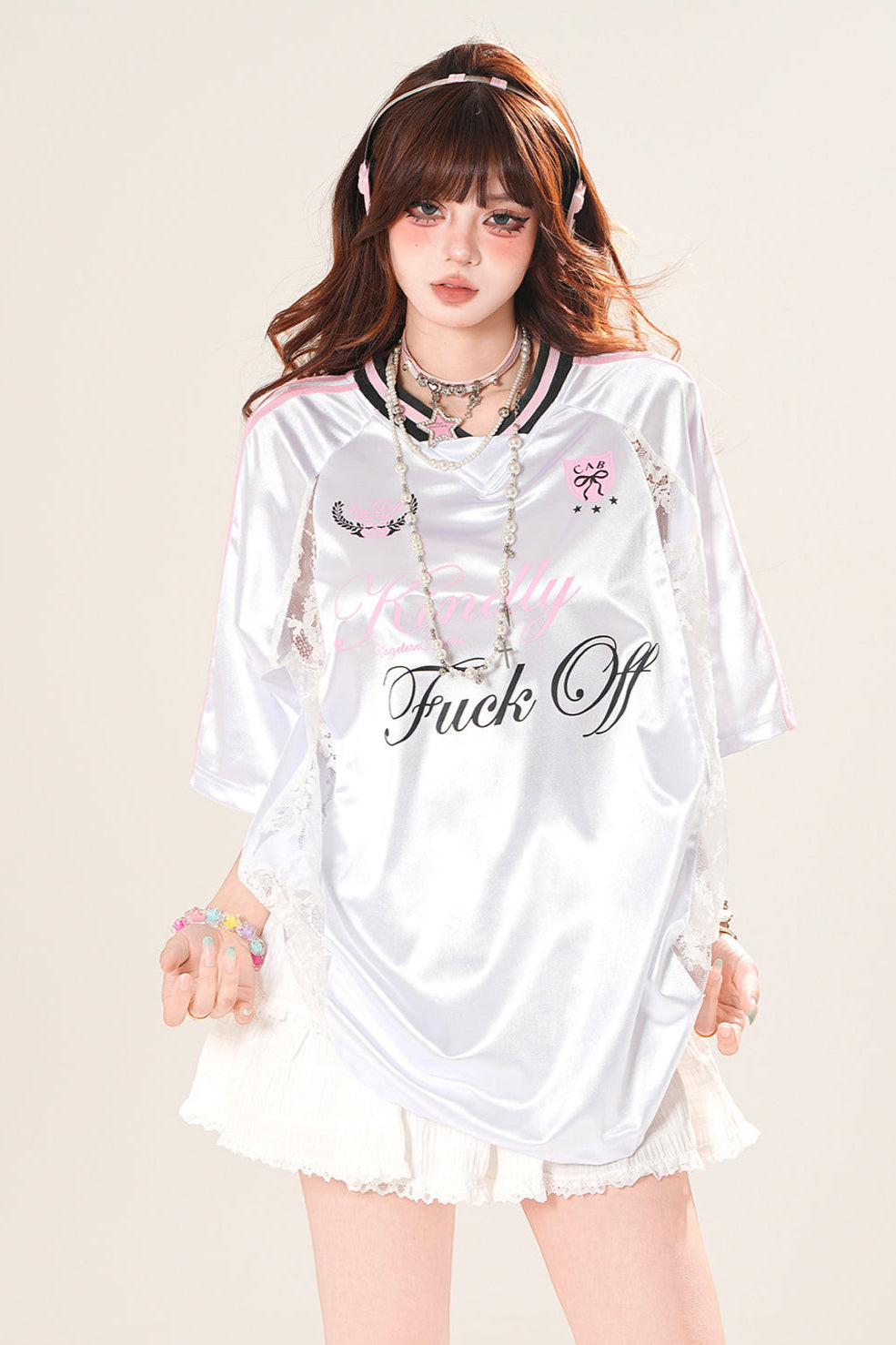 アメリカンVネックレースTシャツ