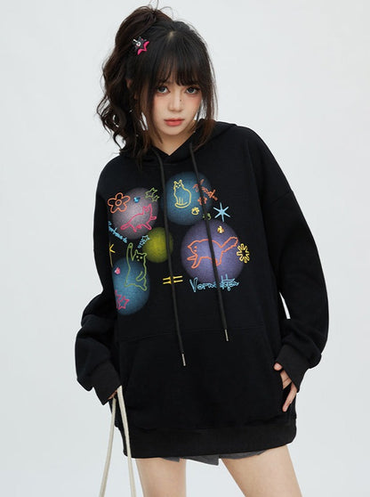 Spray Art Style Loose Casual Hoodie