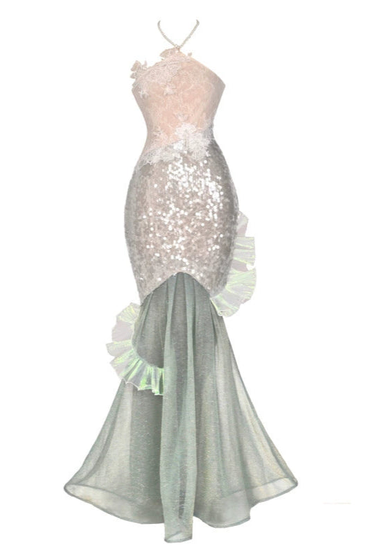 [Pre-order] Mermaid Seaside Dress + Sequined Shawl