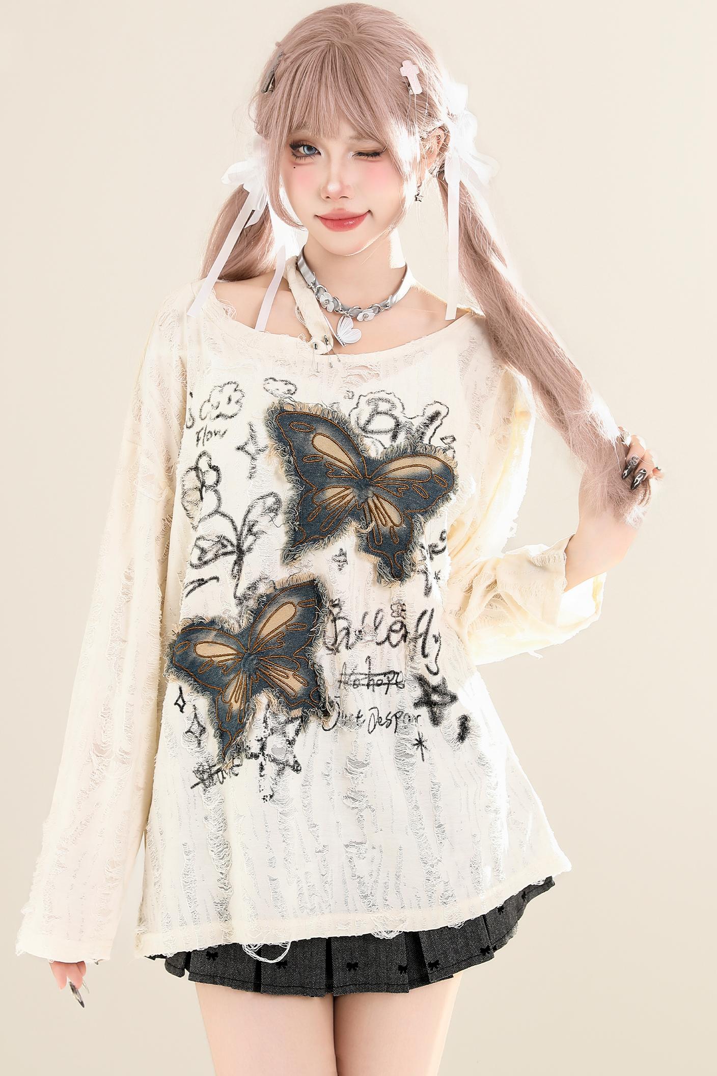 Embroidery Off-Shoulder Smock Top