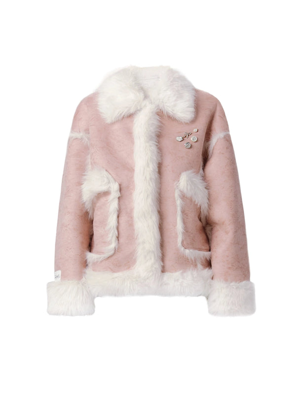 ボリュームファーポケットジュエルコート