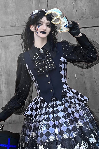 Circus Lolita Vest + Waist Accessory + Gothic Lace Frill Tie