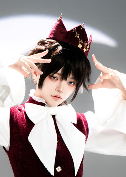 ハンティングラビットレトロレッドゴシックプリンスクラウンハット