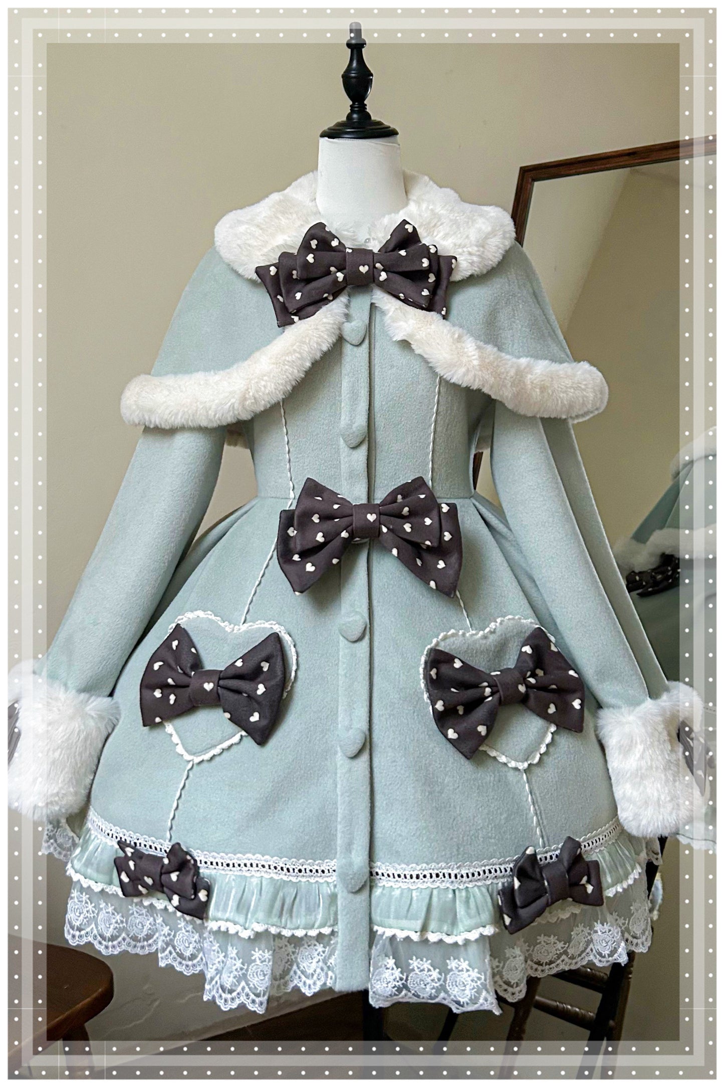 【予約商品】スイートアンドキュートファーケープリボンコート