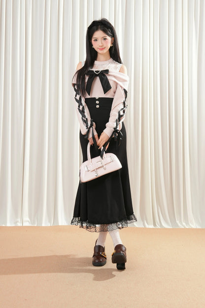 リボンマーメイドレースアップドレス