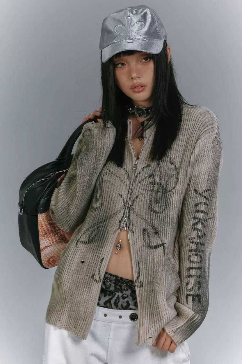 ダークモードジッパートップス