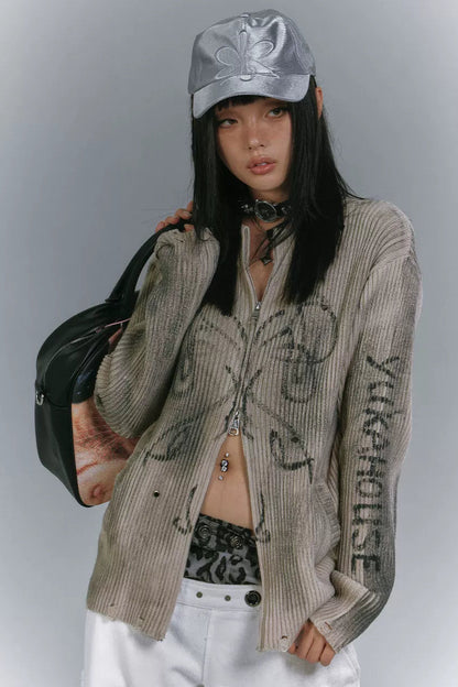 ダークモードジッパートップス