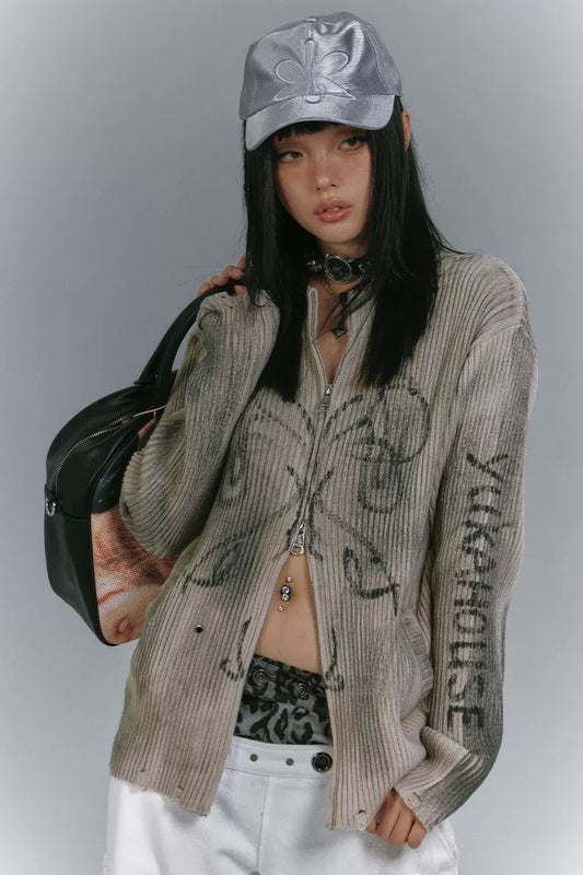 ダークモードジッパートップス