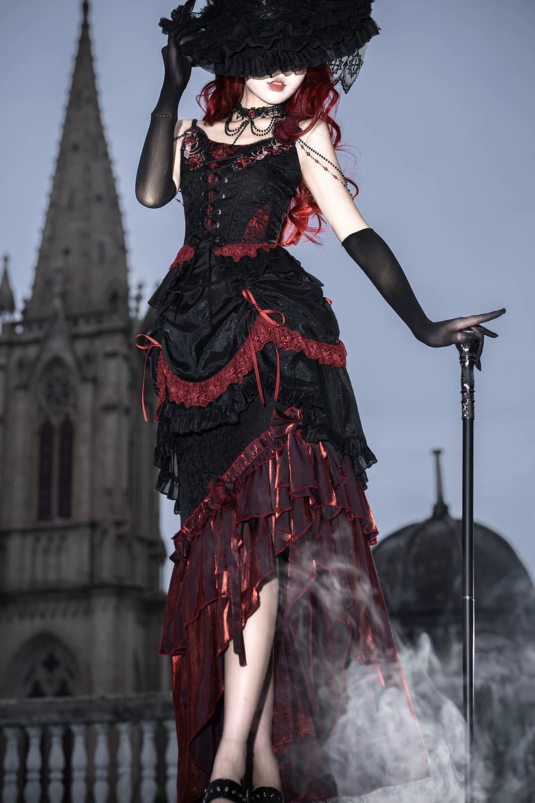 [Pre-order] Red and Black Dark Gothic Lolita Series Choker