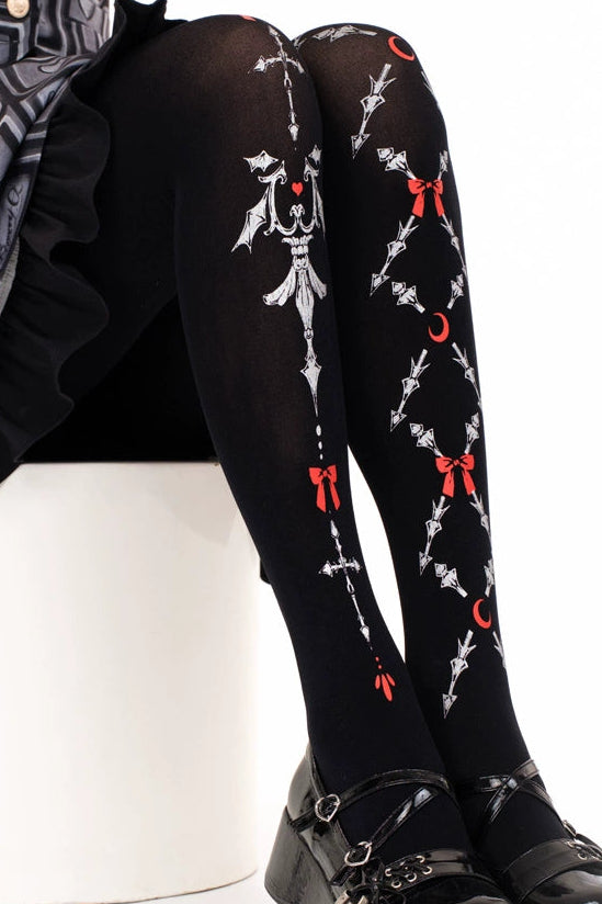 ゴシックリボンベルベットロリータタイツ