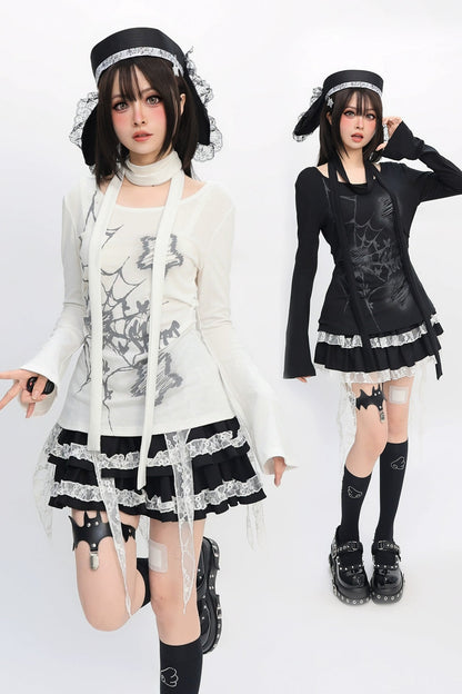 スリムスタイルダークトップス