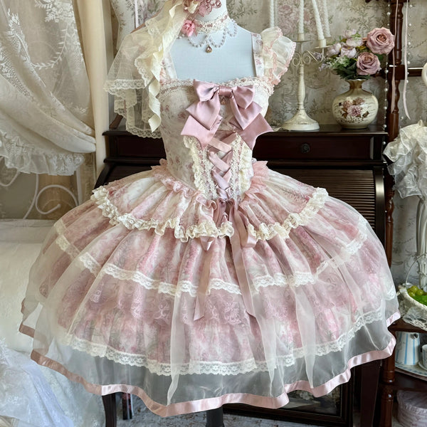 pink fairy princess dress Rosepetal River Fairycore Princess Dress Cottagecore Dress main image 1