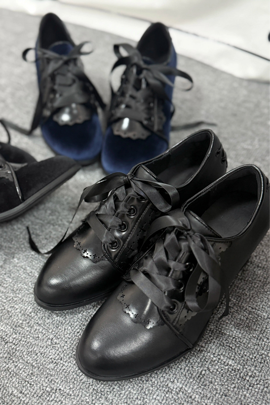 Gothic Velvet Ribbon Heels