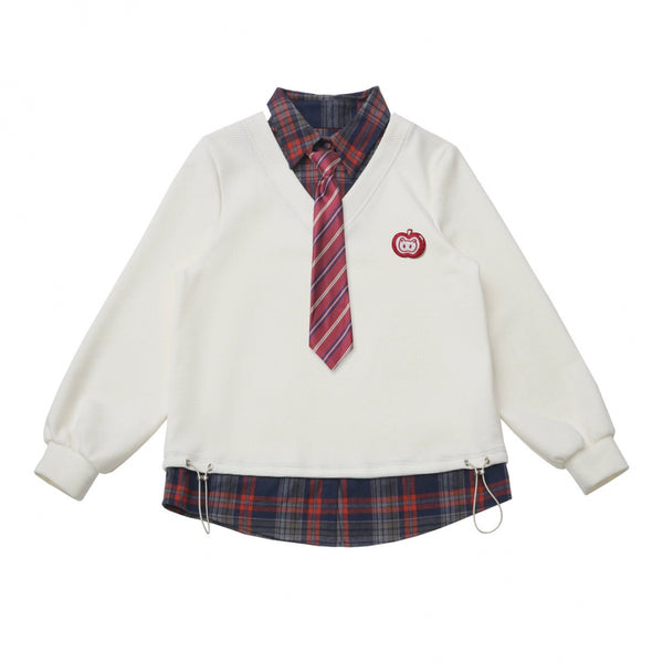 アップルブラックティーフリースコート+フーディー+ロングスカート+ショートスカート+フードマフラー