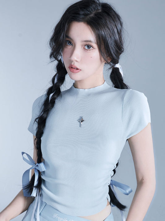 フラジャイルストアレトロスターニットTシャツ