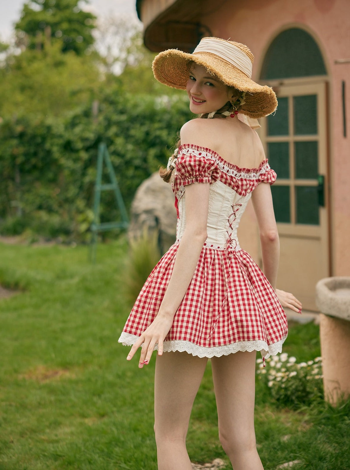 Retro Girly Gingham Check Dress