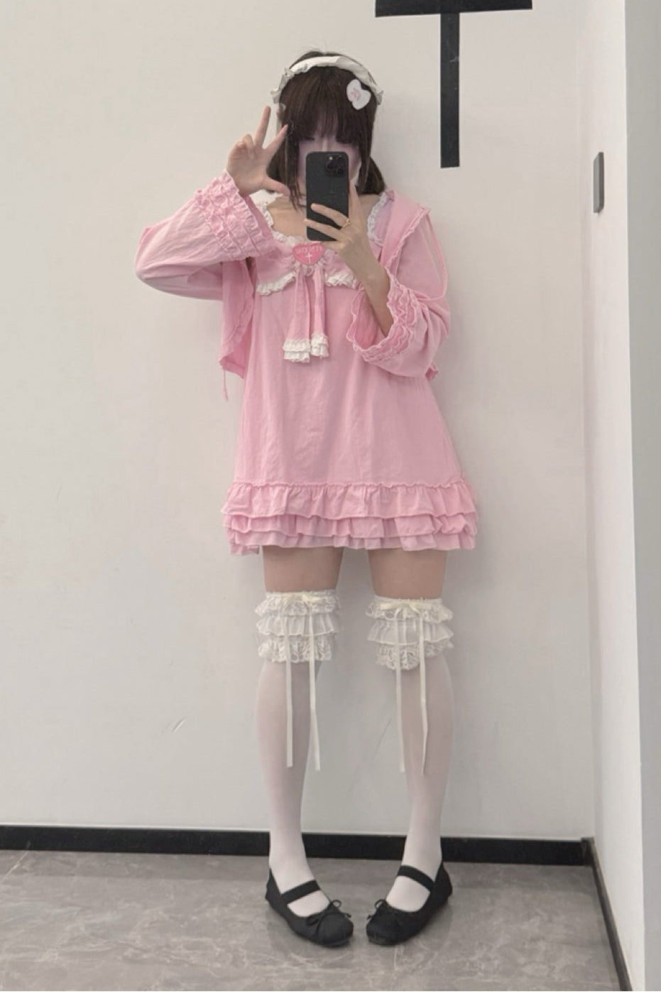 Vestido camisero de muñeca con corazón cruzado