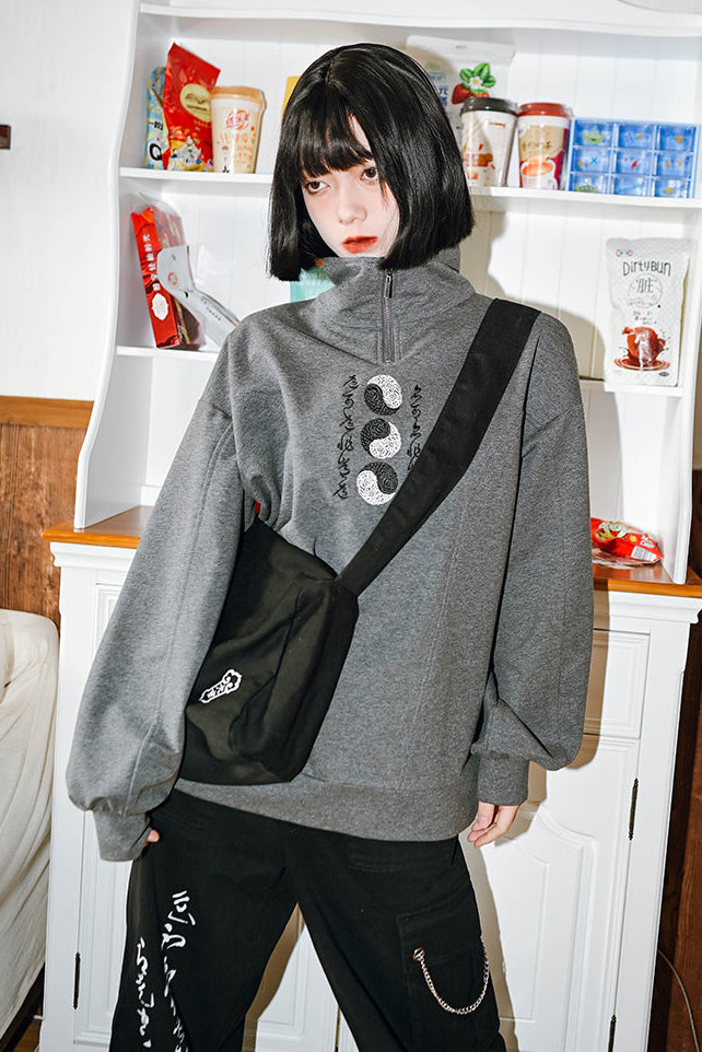 Mode design high neck sweatshirt