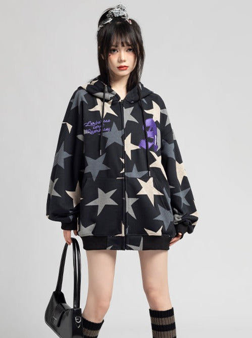 Star Mode Hooded Over Hoodie