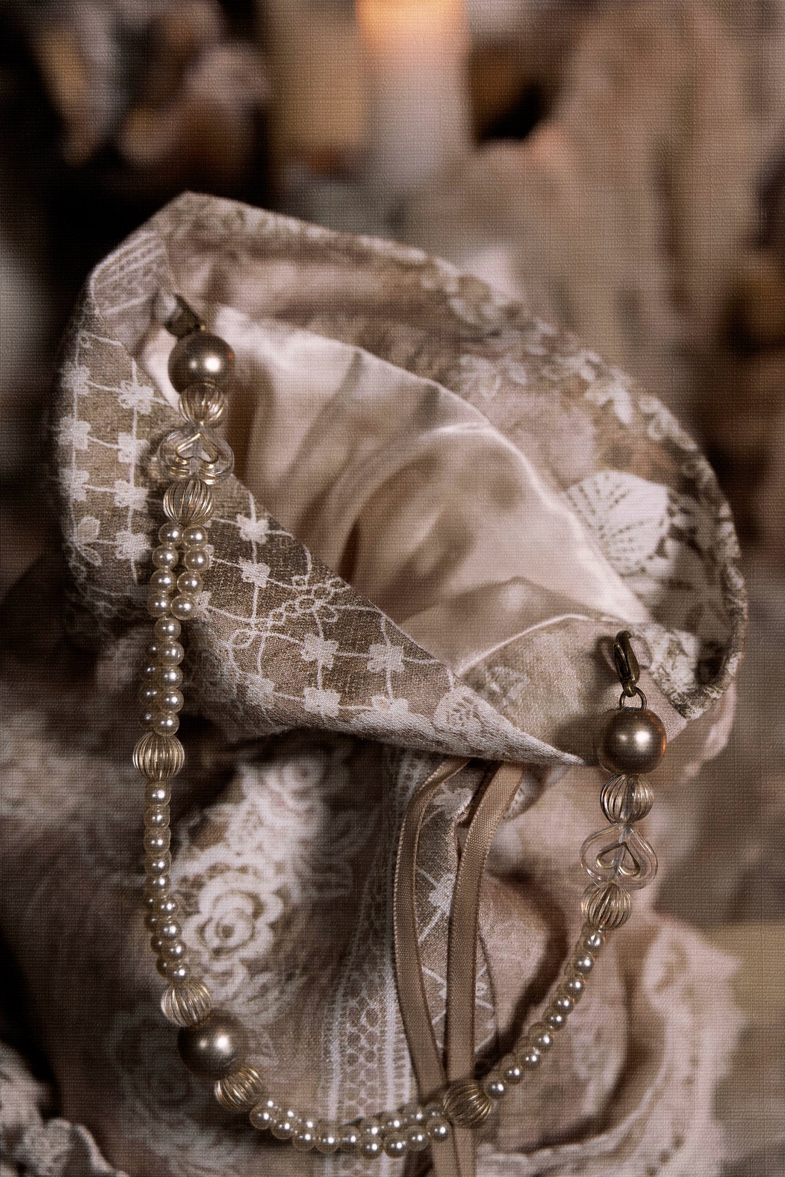 Blood supply original ◆ Eros poetry box Love vintage elegant French fabric handbag drawstring pocket bag