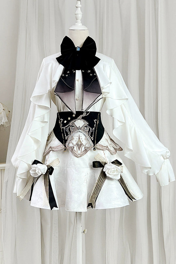 【予約商品】エレガントフラワースカート＋フリルトップス＋ウエストベルト