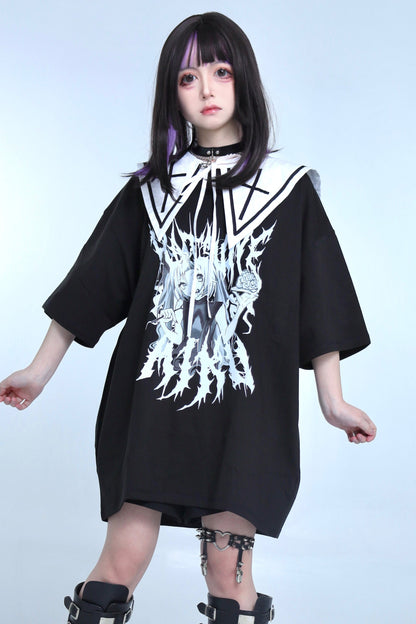 地雷セーラーオーバーTシャツ