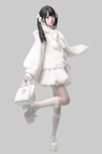 【2月7日予約締切】うさ耳フーディースノーファープラッシュジャケット＋バルーンスカート