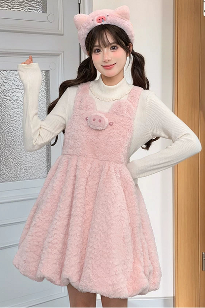 ピッグデザインサスペンダードレス