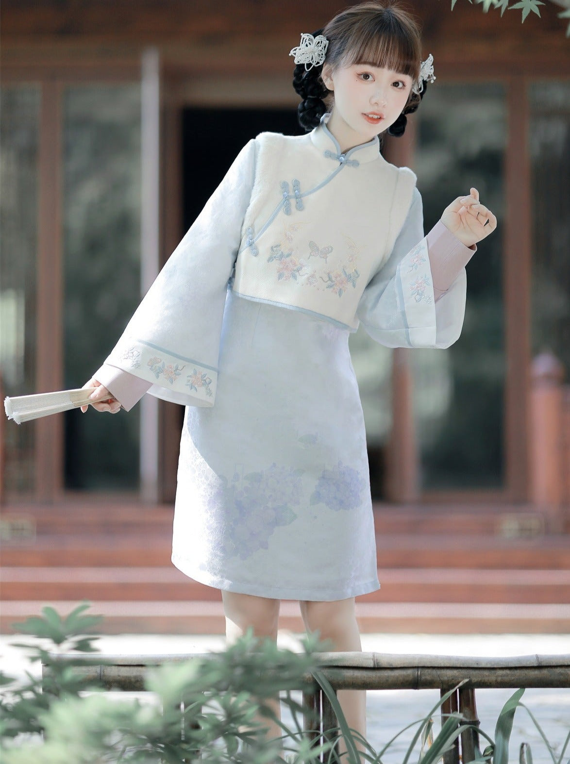 Pastel Chinese Dress + Chinese Vest