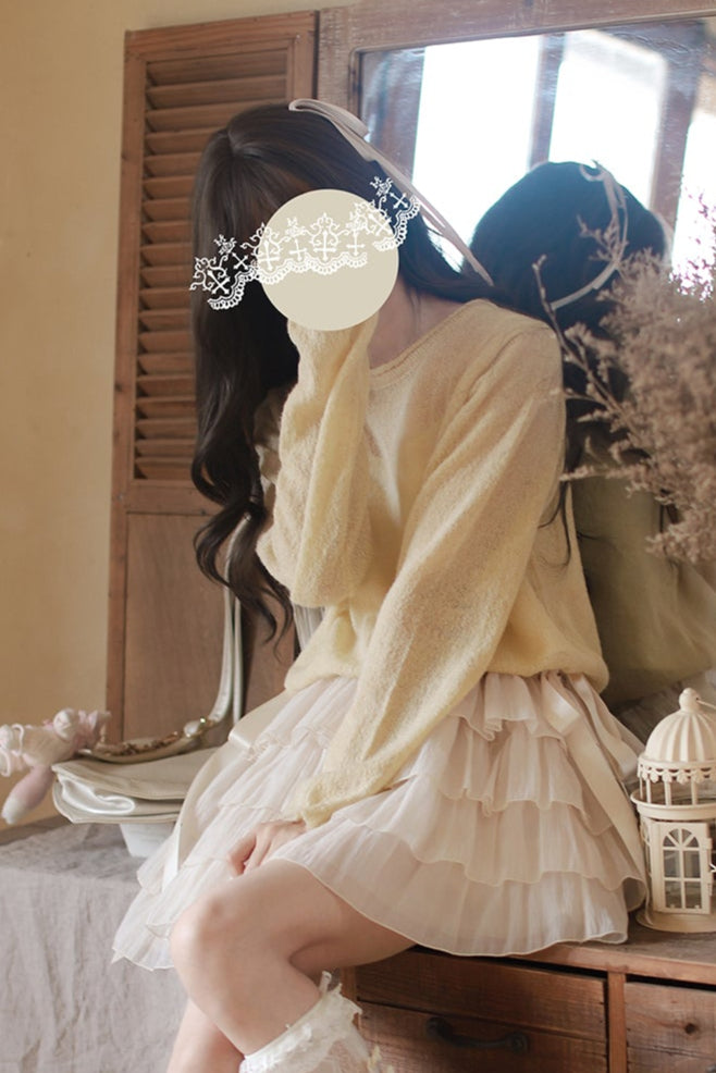 Gentle Sweet Fairy Yellow Top (w/Inner) + Tulle Skirt