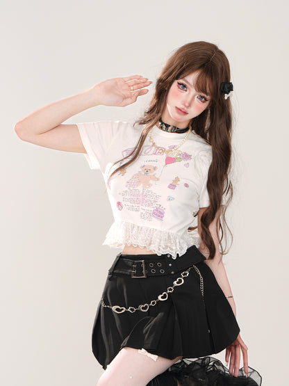 Slim Fit Short Lace Summer Tops