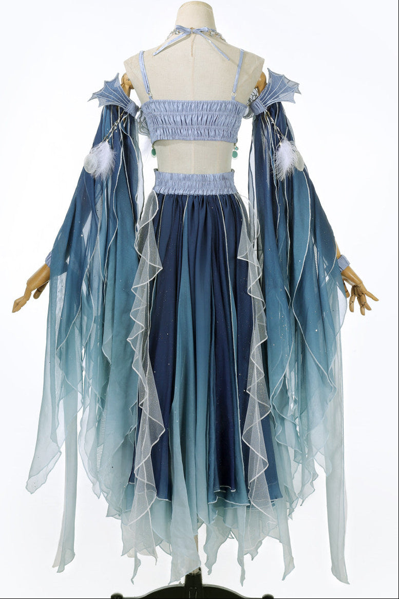 Exotic Mermaid Princess Hanfu Skirt and Camisole Set-Up